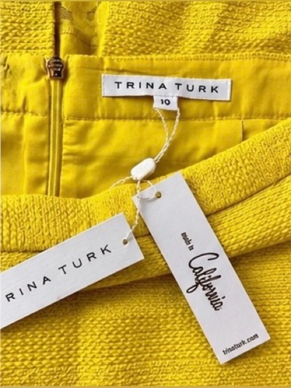 Trina Turk Canary Yellow Textured Pencil Skirt Size 10 NWT